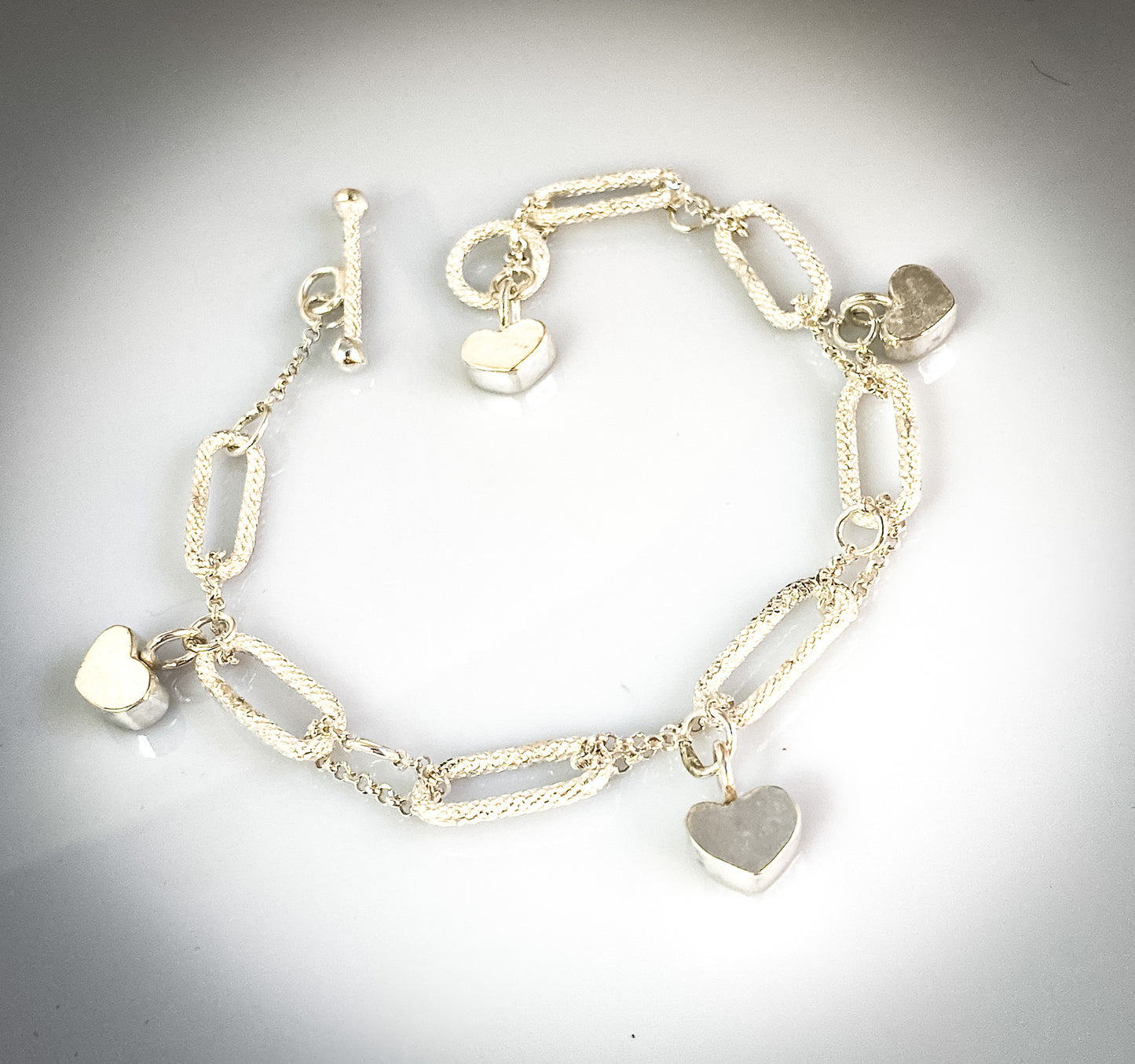 Sparkle Chain Heart Charm Bracelet