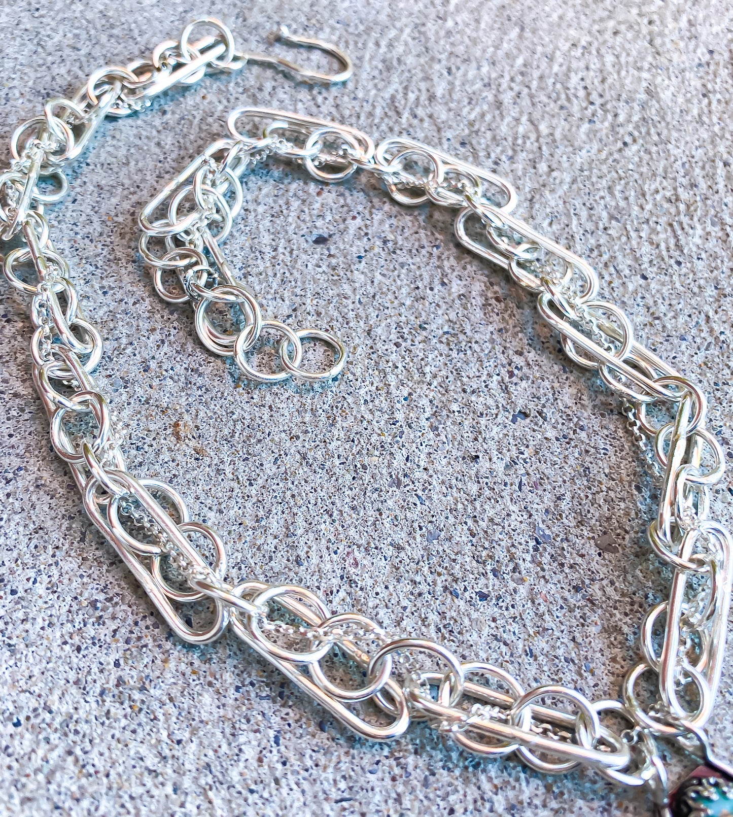 Variscite Triple Chain Necklace