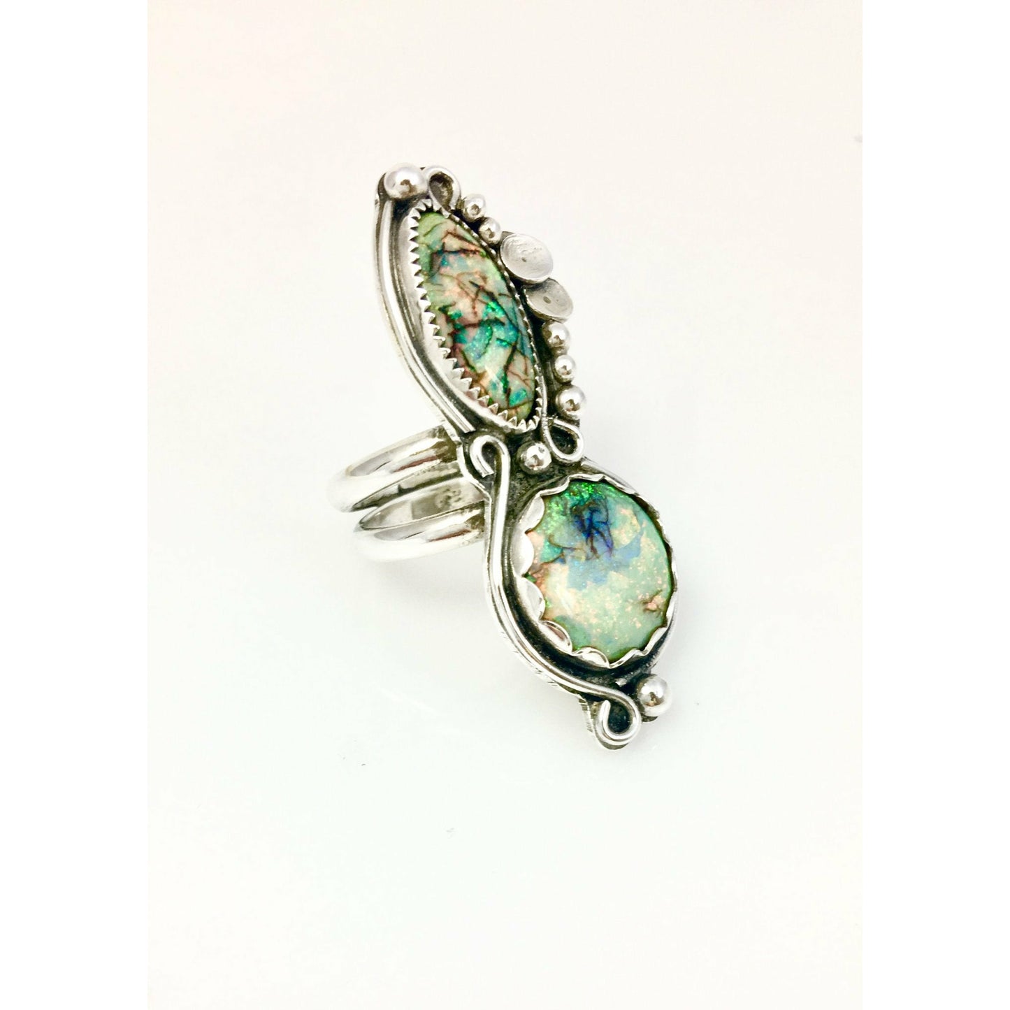 Double Monarch Opal Ring - US Size 8