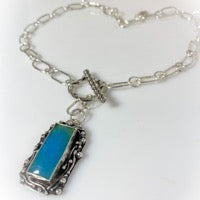 Blue Chalcedony Sterling Silver Handcrafted Necklace and Pendant