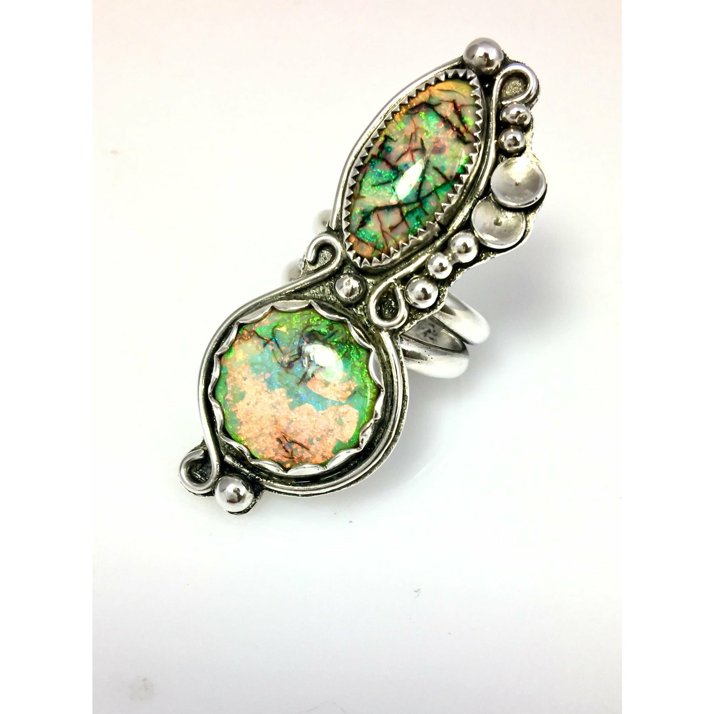 Double Monarch Opal Ring - US Size 8