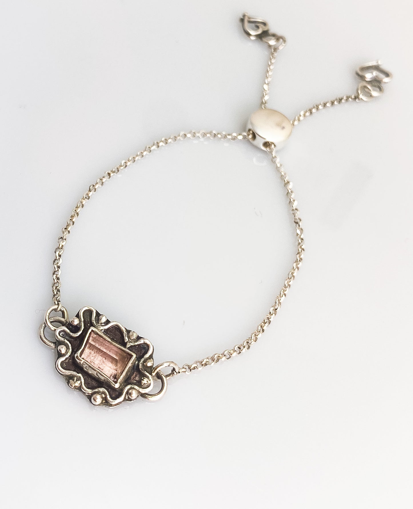 Lilac Tourmaline Adjustable Slider Bracelet