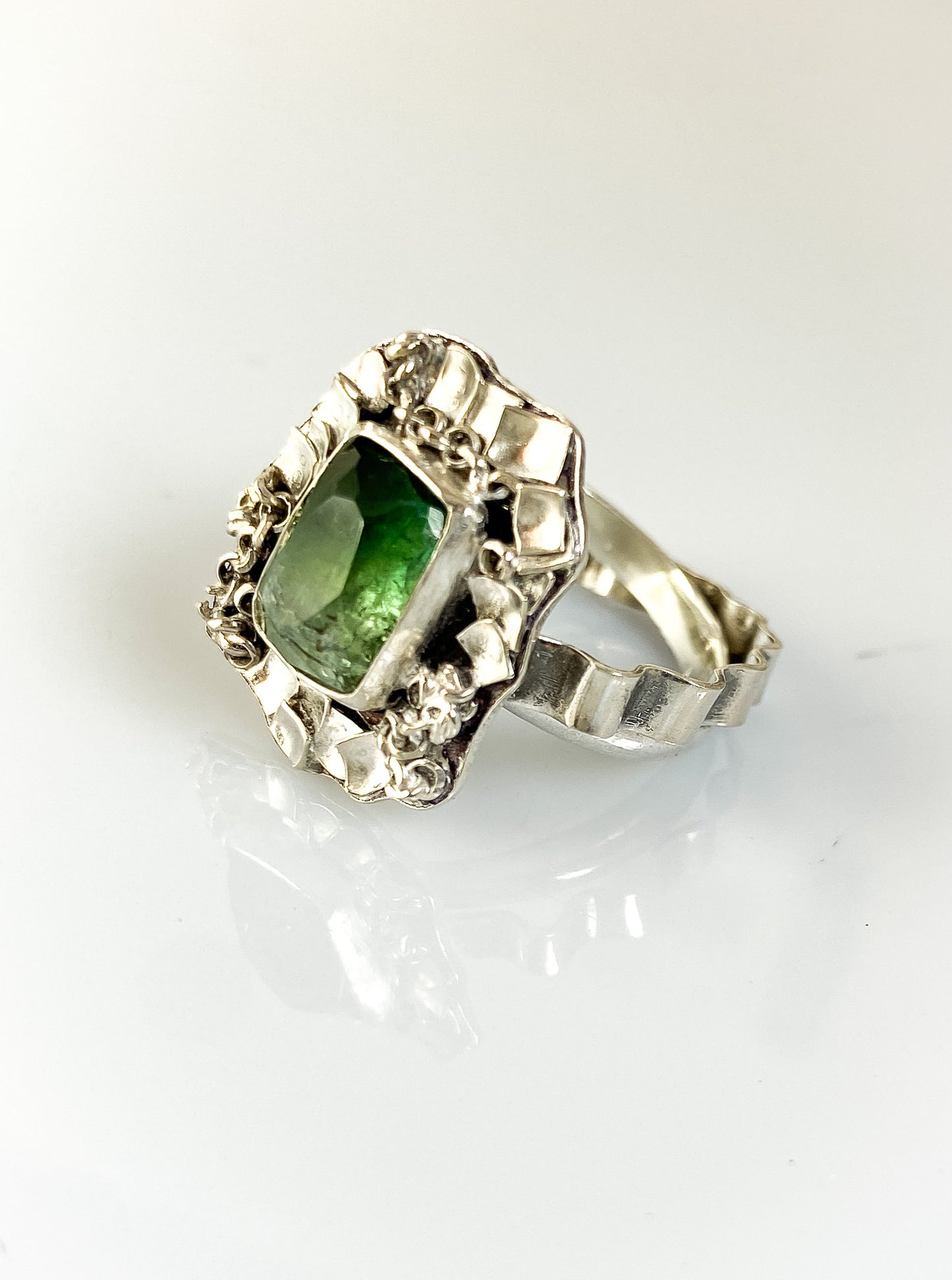 Green Tourmaline Confetti Ring